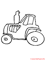 Tracteur coloriage