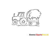 Tracteur dessin – Coloriage campagne à télécharger