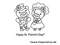 Fête clip art – Saint-Patrick image à colorier