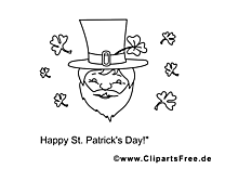 Leprechaun clipart gratuit – Saint-Patrick à colorier