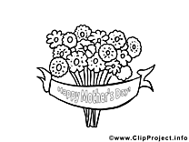 Coloriage fleurs fête des mères illustration à télécharger