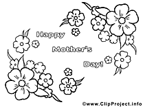 Image gratuite fleurs – Fête des mères à colorier