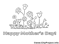 Images gratuites fleurs – Fête des mères à colorier