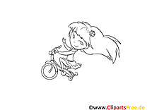 Bicyclette dessin – Coloriage fille à télécharger