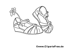 Chaussures dessin – Coloriage fille à télécharger