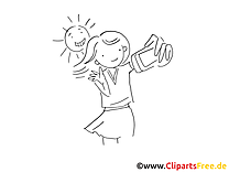 Coloriage selfi fille illustration à télécharger