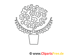 Clip art gratuit vase – Fleurs à imprimer