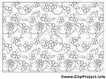 Décoration clip art gratuit – Fleurs à colorier