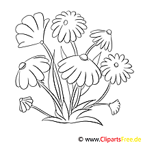 Fleurs clipart dessins à colorier