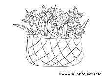 Panier cliparts gratuis – Fleurs à imprimer