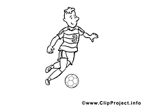 Coloriage joueur football illustration à télécharger