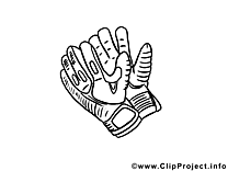 Gants image gratuite – Football à colorier