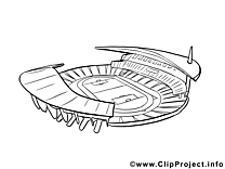 Stade clip art gratuit – Football à colorier