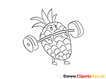 Ananas dessins gratuits – Fruits à colorier