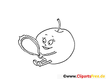 Coloriage fruits à télécharger pomme dessin