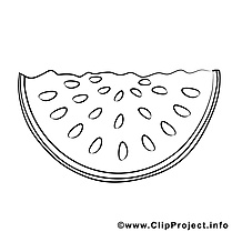 Pastèque clip art gratuit – Fruits à colorier