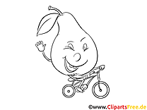 Poire clipart – Fruits dessins à colorier