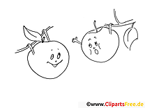 Pommes dessin – Fruits gratuits à imprimer