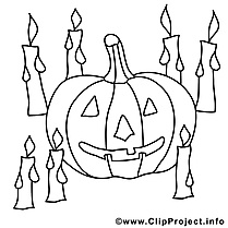 Bougies images gratuites – Halloween à colorier