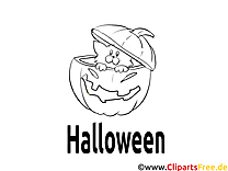 Courge image – Coloriage halloween illustration