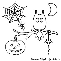 Décoration illustration – Halloween à colorier