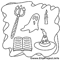 Décoration image – Coloriage halloween illustration