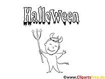 Diable clipart – Halloween dessins à colorier