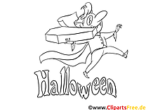 Dracula clip art gratuit – Halloween à colorier