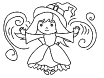 Petite sorcière illustration – Halloween à colorier