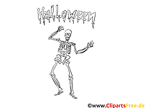 Squelette clipart – Halloween dessins à colorier