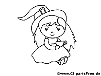 Thé sorcière clipart – Halloween dessins à colorier