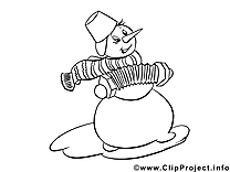 Bonhomme de neige clip arts – Hiver à imprimer