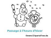 Coloriage bonhomme de neige image gratuite