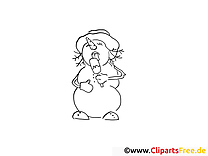 Glace illustration – Coloriage hiver clipart