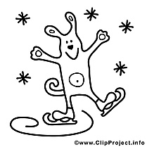 Lapin clip art gratuit – Hiver à imprimer