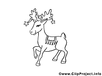 Renne clip art gratuit – Hiver à imprimer