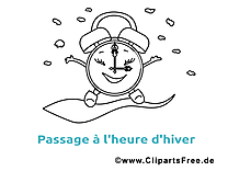 Réveil dessin à télécharger – Hiver à colorier