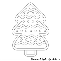 Sapin image – Coloriage hiver illustration