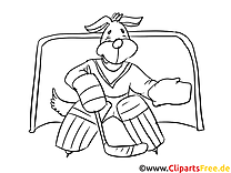 Chien clip art – Hockey image à colorier