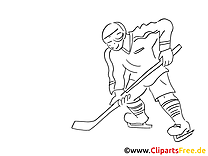 Coloriage hockey illustration à télécharger