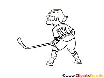 Coloriage joueur hockey illustration à télécharger