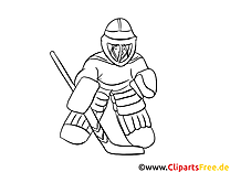 Gardien illustration – Coloriage hockey cliparts