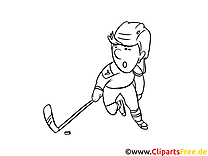 Hiver image – Coloriage hockey illustration