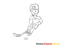 Image gratuite joueur – Hockey à colorier