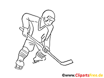 Joueur clipart – Hockey dessins à colorier