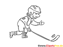 Joueur dessins gratuits – Hockey à colorier