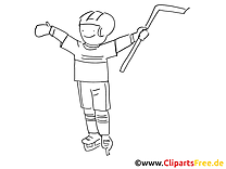 Vainqueur dessin – Coloriage hockey à télécharger