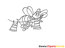 Abeille clipart gratuit – Insects à colorier