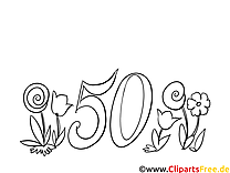 50 ans clip arts – Invitations à imprimer