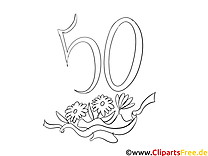 50 ans images gratuites – Invitations à colorier